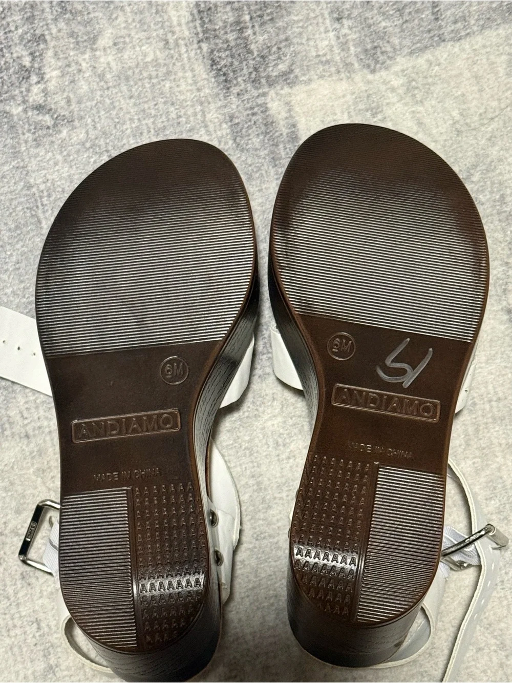 White Perforated Crisscross Ankle Strap Sandal